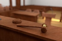 Gavel in a courtroom